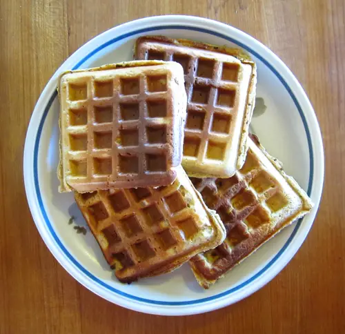 Plate of almond nut waffles