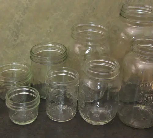 Several different sized mason jars