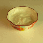 Thick yogurt in a decorated bowl