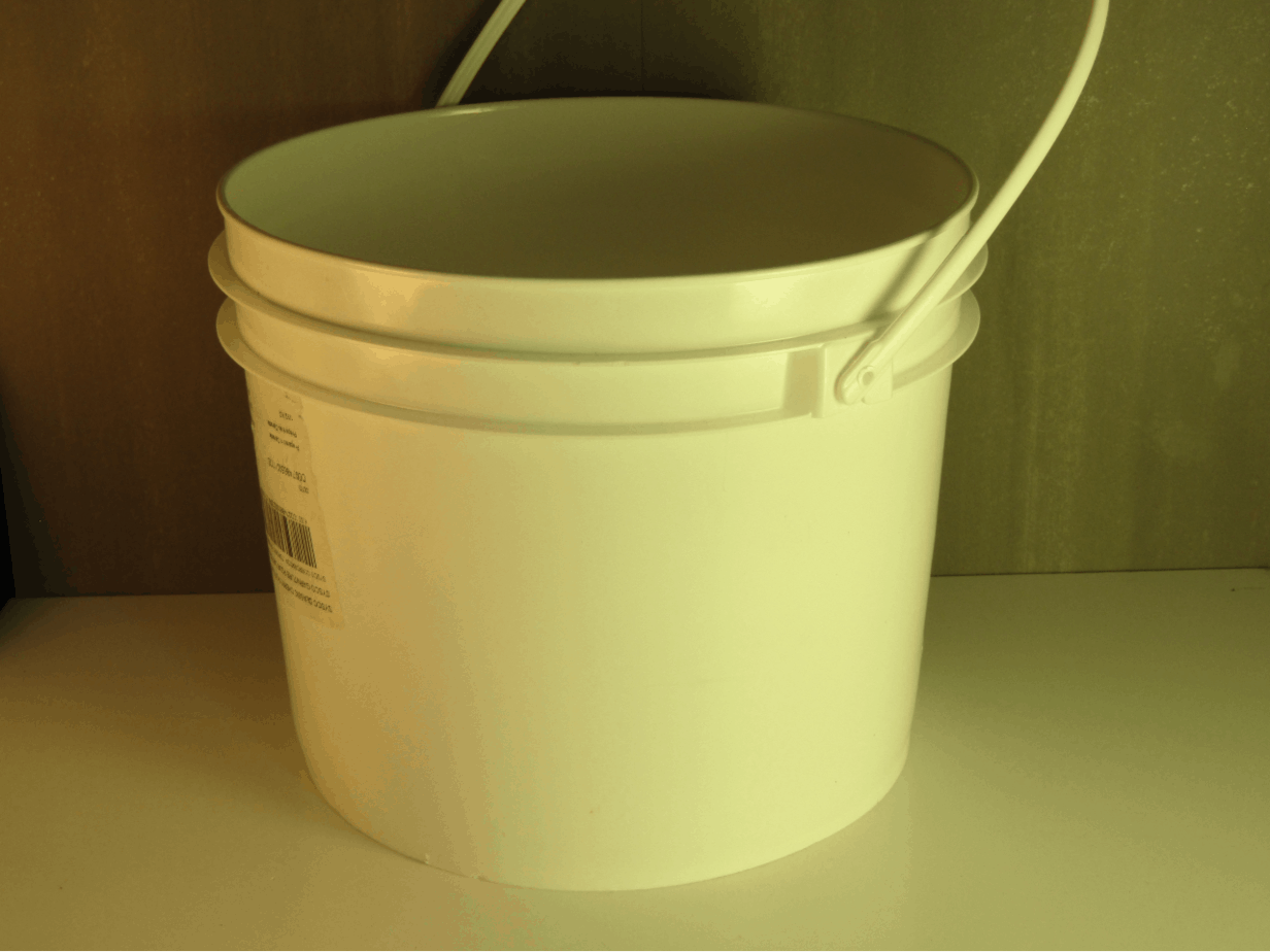 White plastic bucket