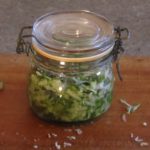 Hot pepper relish in a flip top jar